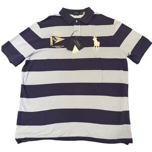 Polo Ralph Lauren Mens XL Yacht Club Marine Tour‎ Striped Polo Shirt NWT